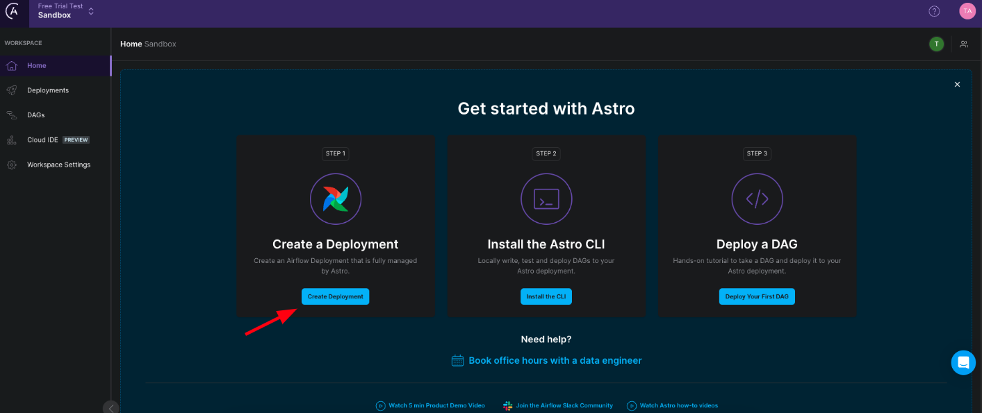 Create an Astro Deployment
