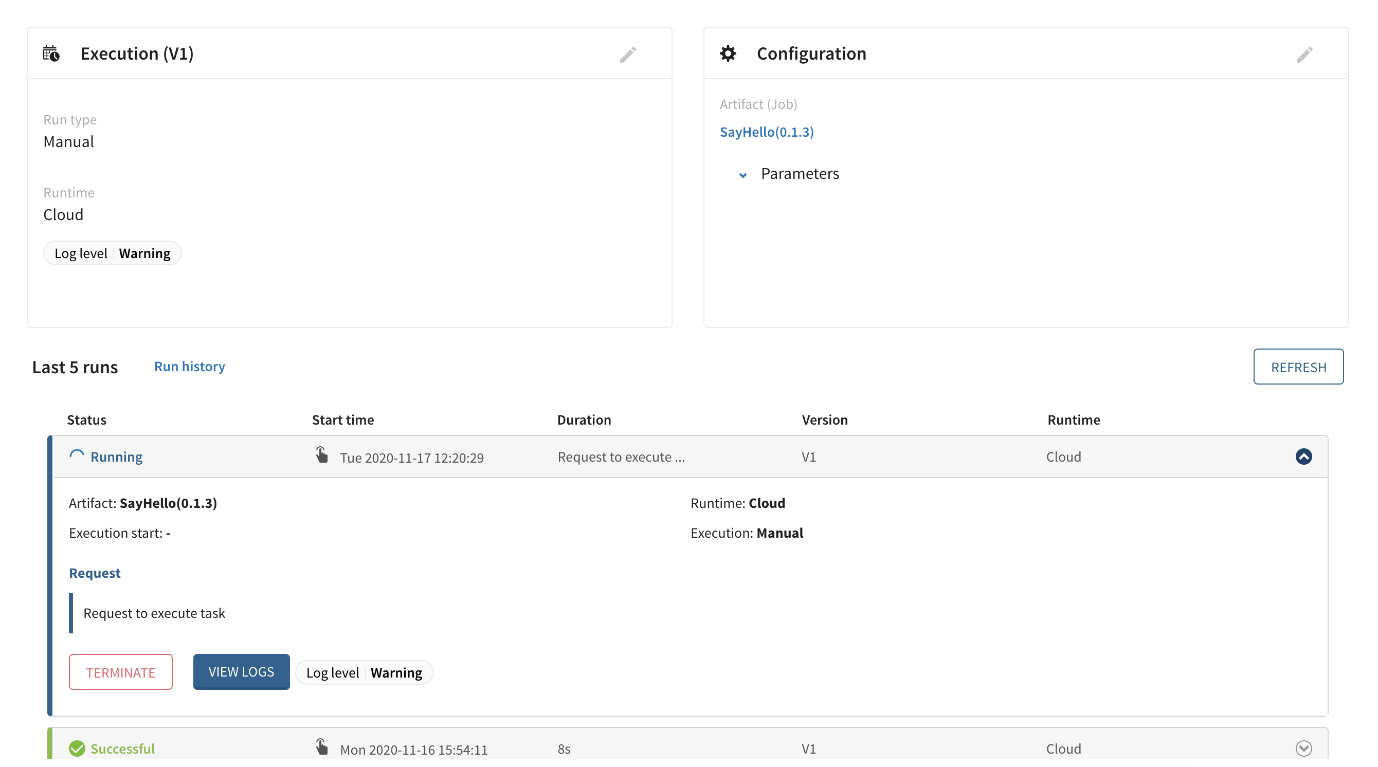 Talend Running Job