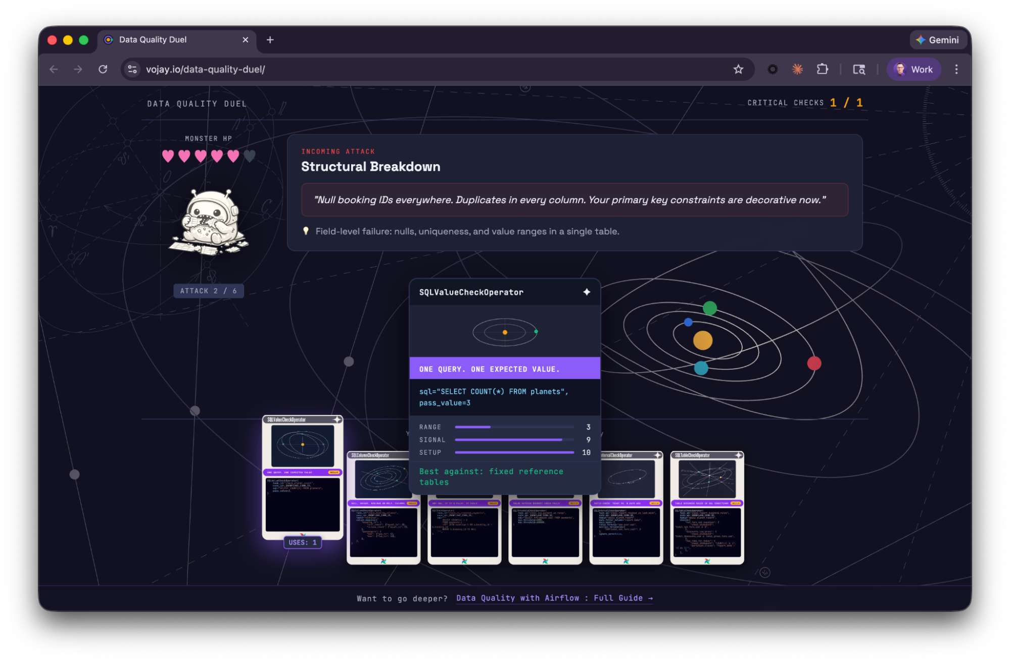 Data Quality Duel Game