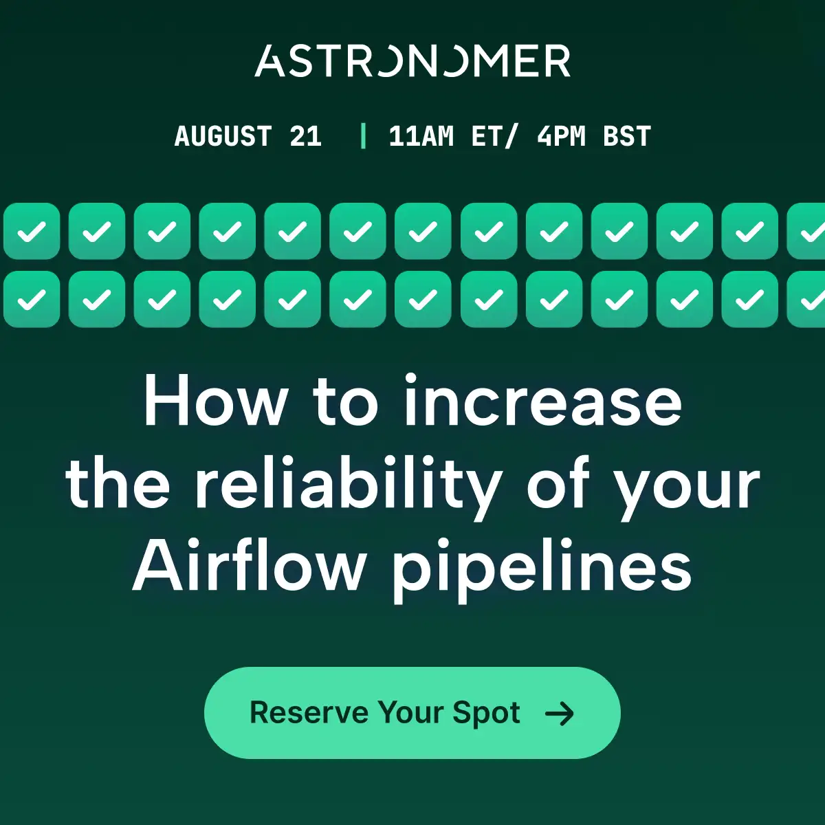 Join our Webinar 'Best practices for debugging and testing Airflow pipelines' Click to Register Now!